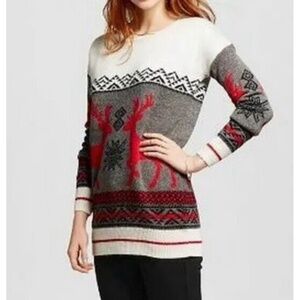 Mossimo | Thick Knit Fair Isle Reindeer Chunky Ugly Christmas Sweater